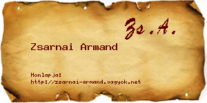 Zsarnai Armand névjegykártya